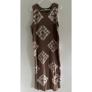 Splendid Dress Womens Large Brown Tie‎ Dye Maxi Eco Sustainable Beach Boho USA